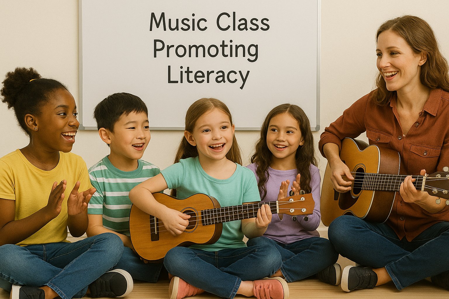 Music class promoting literacy