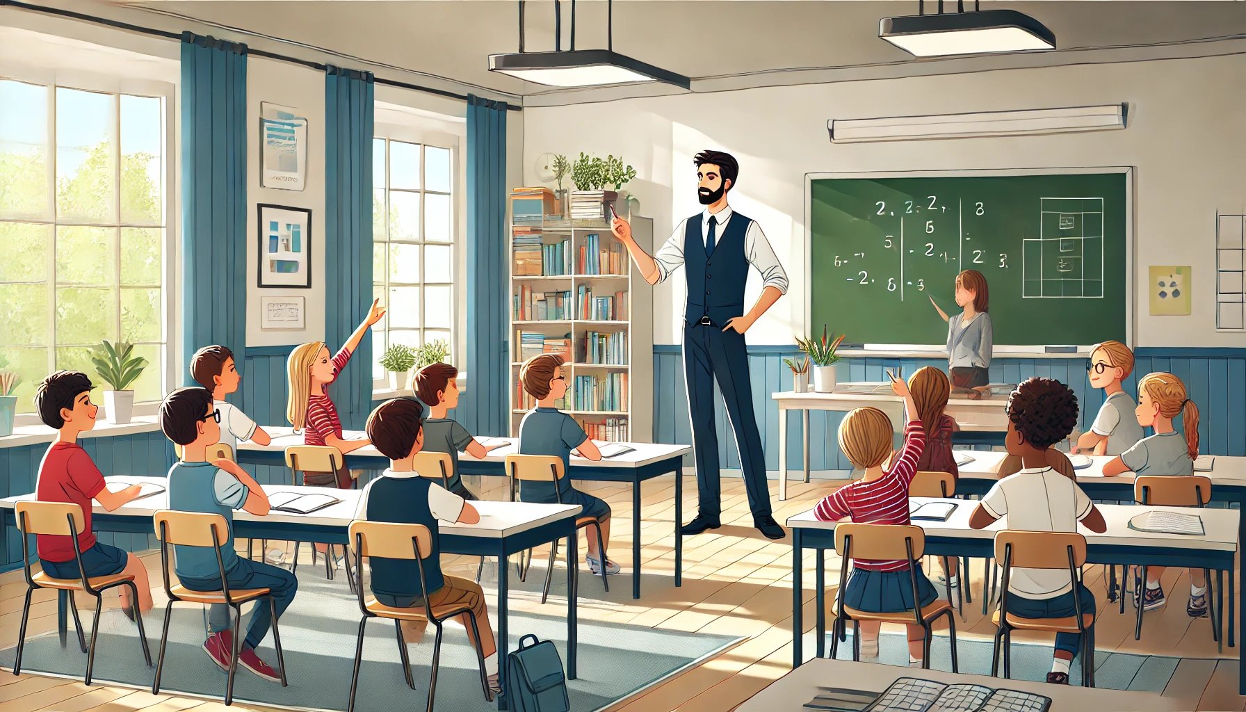 Teacher instructing students in phonics