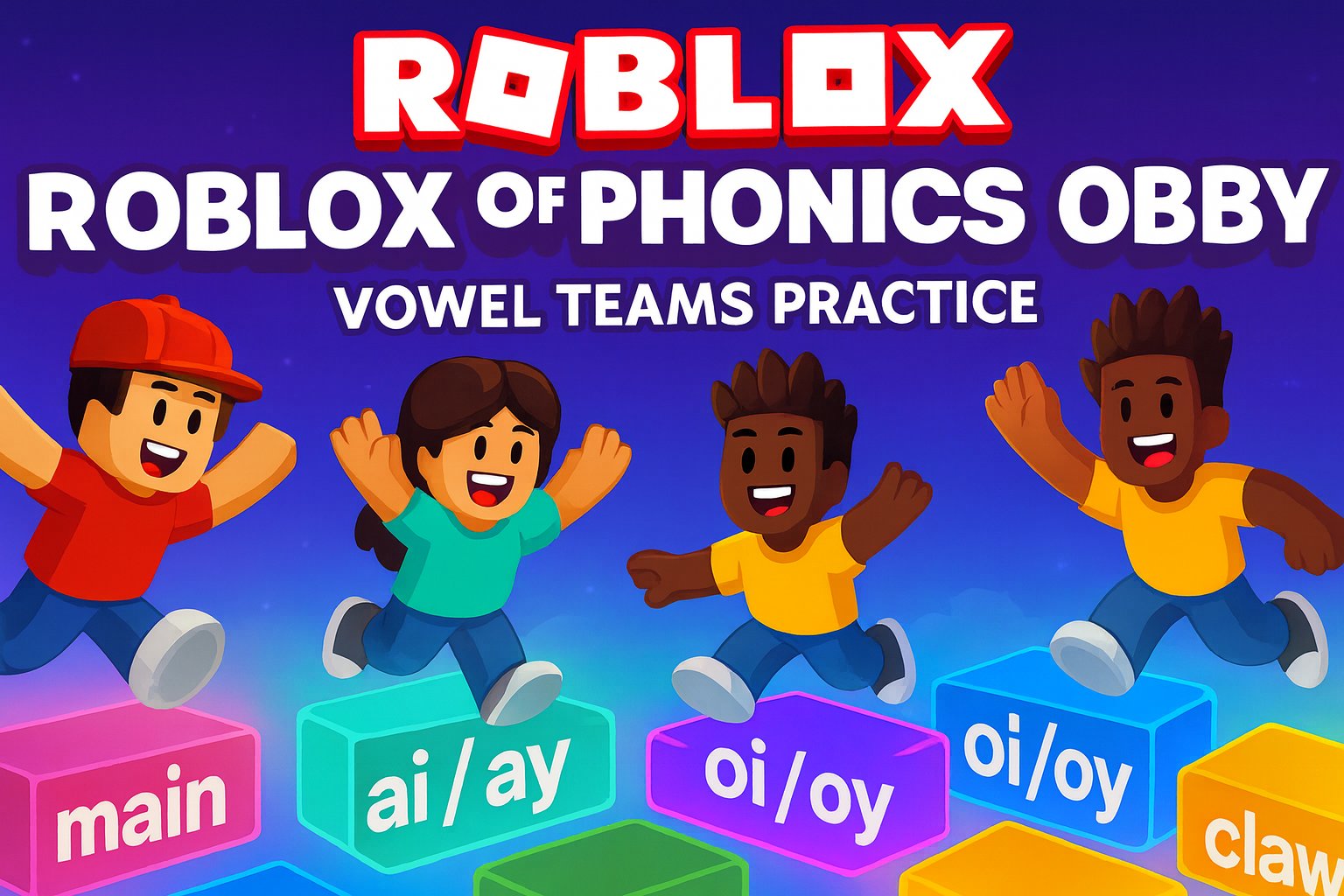 World of Phonics Obby: Vowel Teams Roblox Reading Game