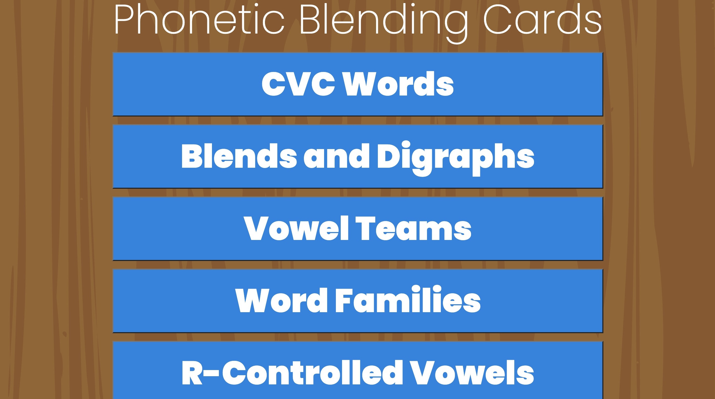 Phonetic Blending Cards Cover